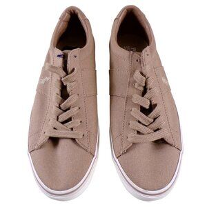 Polo Ralph Lauren Tan Sayer Canvas Low Top Lace Up Sneaker Mens 10.5 NEW #530